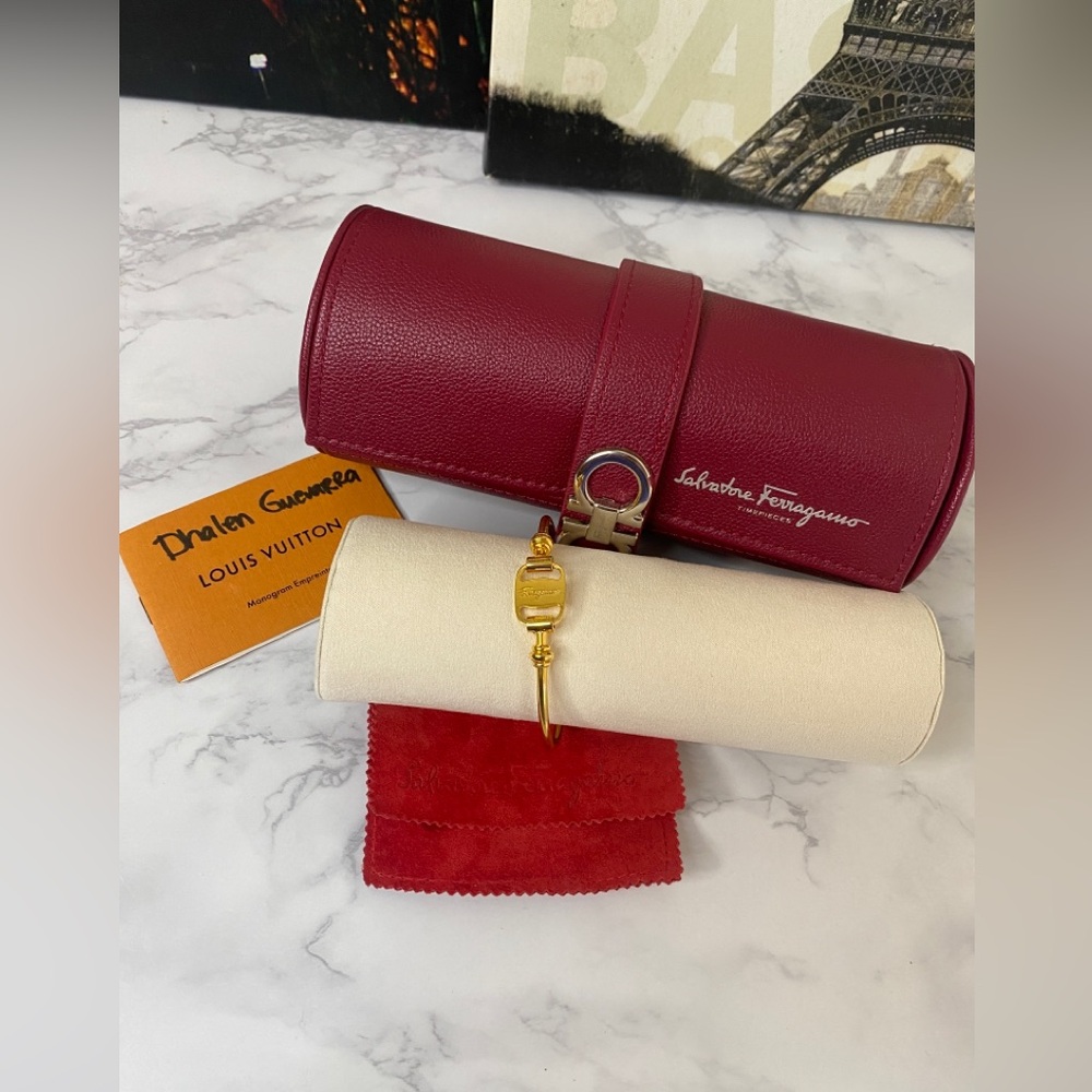 Authentic Feragamo Bangle Bracelet & Watch Case - image 1
